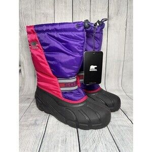 SOREL Pink Purple Youth Women's Winter Snow Boots Waterproof Insulated SZ 7 NEW